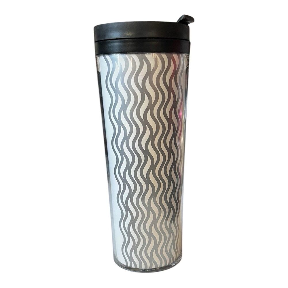 Starbucks Insulated Tumbler Coffee Travel Mug 16 fl oz Silver Lines Mermaid 2011